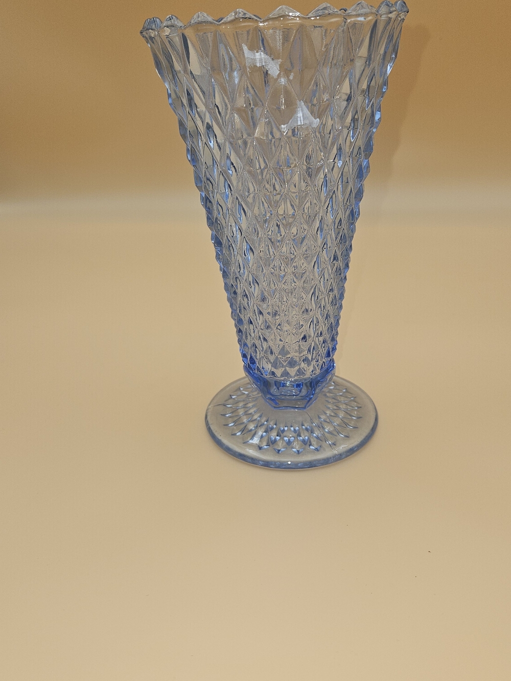 Indiana Glass Light Blue Diamond-Pattern Vase